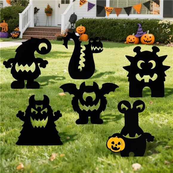6 Pcs Halloween Yard Signs Decorations Outdoor, Halloween Monster Stakes - Picture 7 of 8
